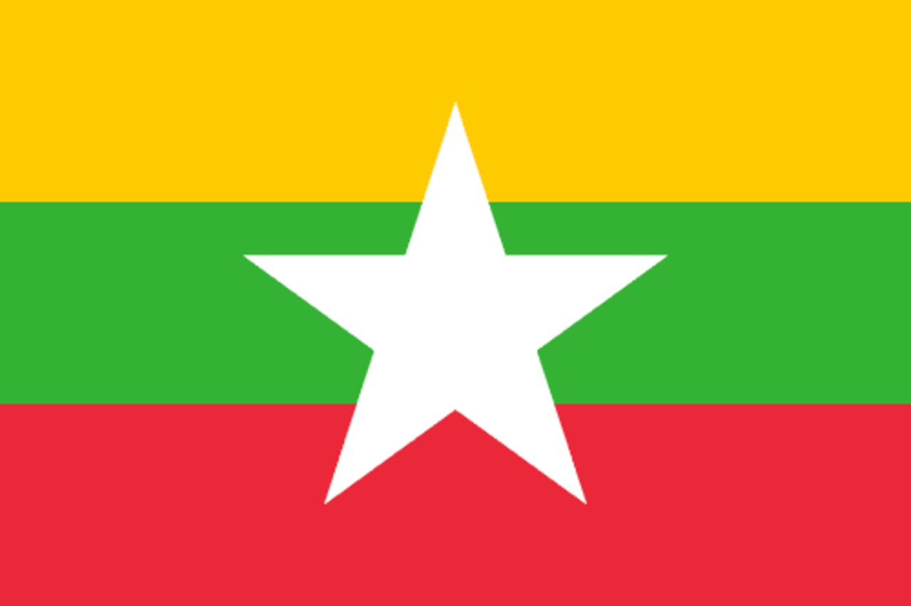 3x5 Foot (90x150 cm) Myanmar International Polyester Indoor/Outdoor Flag